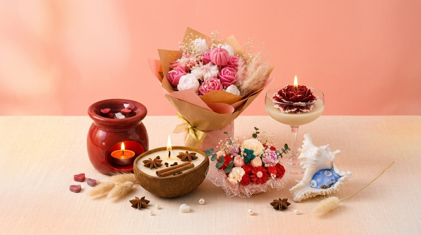 Sculpted and novelty candles bouquet
