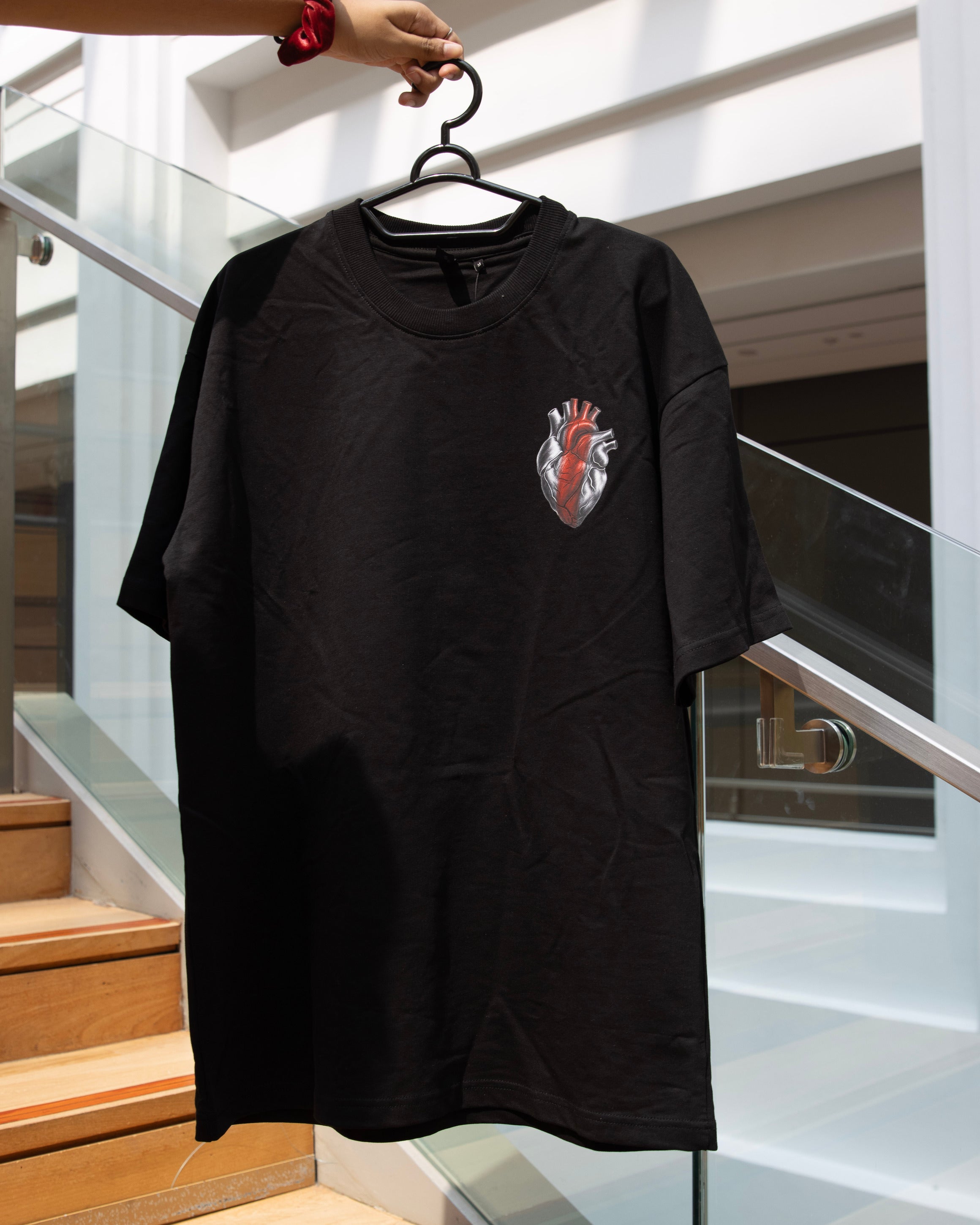 Here's my heart Lord - Black Oversized Tee