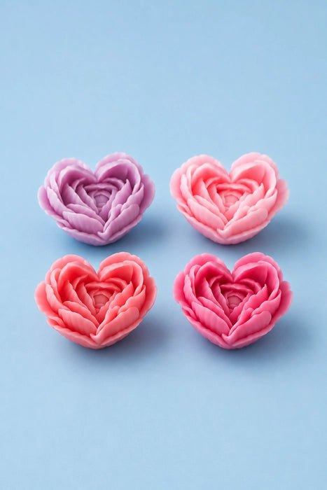 Peony Heart Candle ( Pack of four )