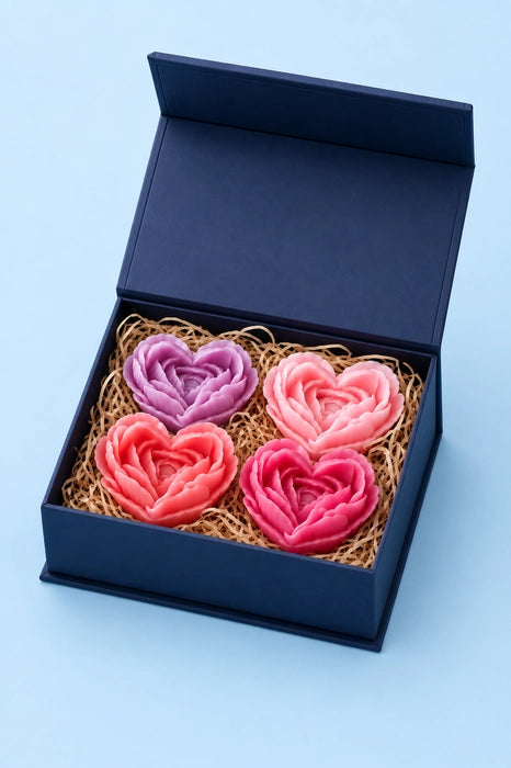 Peony Heart Candle ( Pack of four )